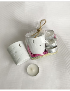 Pack Vaso de porcelana y Velas