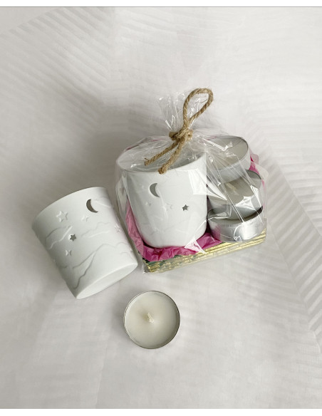 Pack Vaso de porcelana y Velas