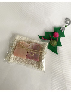 Pack 2 jabones naturales y bolsa sisal 2