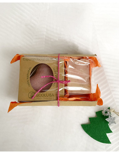 Pack Esponja Konjac y Jabón Rosa Mosqueta