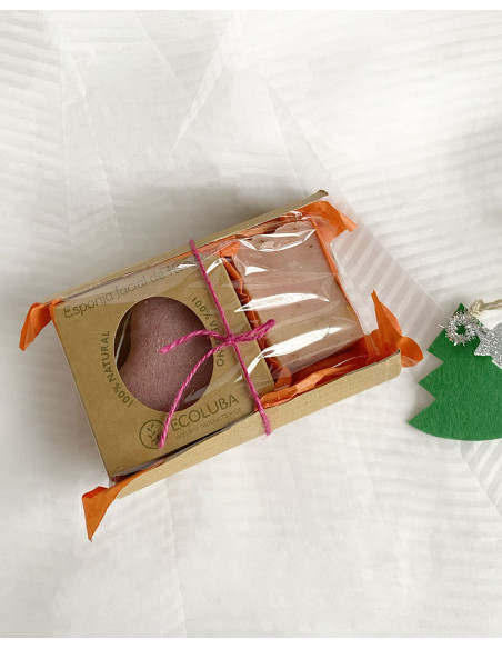 Pack Esponja Konjac y Jabón Rosa Mosqueta