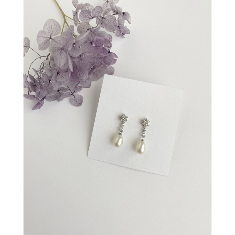 Pendientes de novia Azalea Pearl