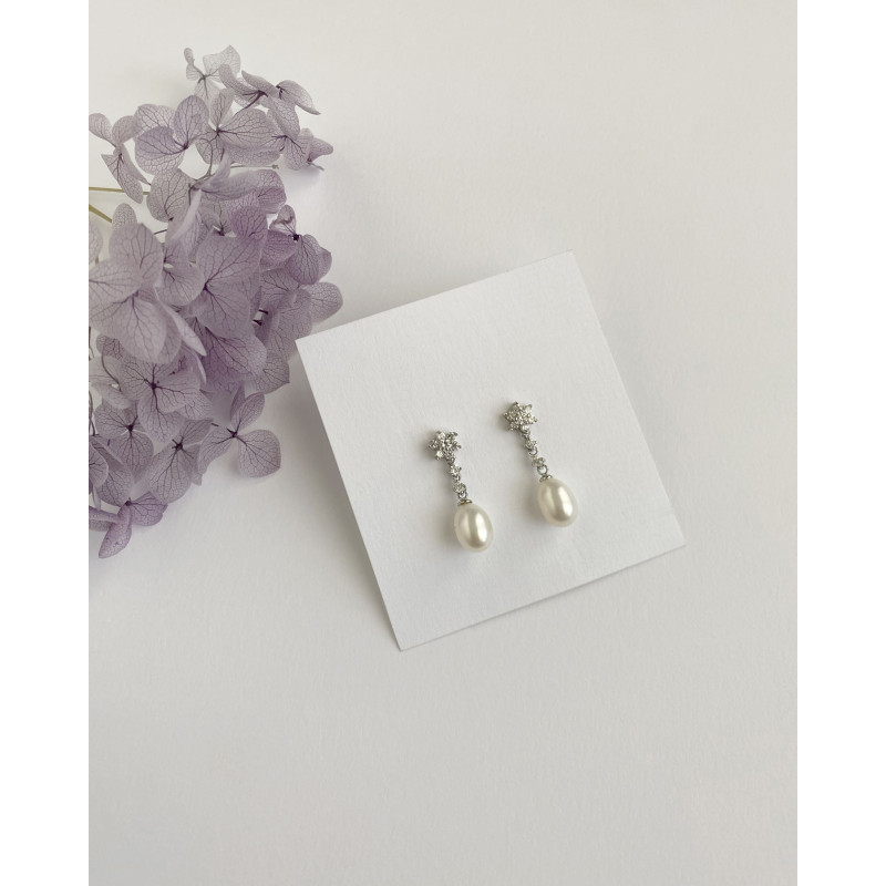 Pendientes de novia Azalea Pearl