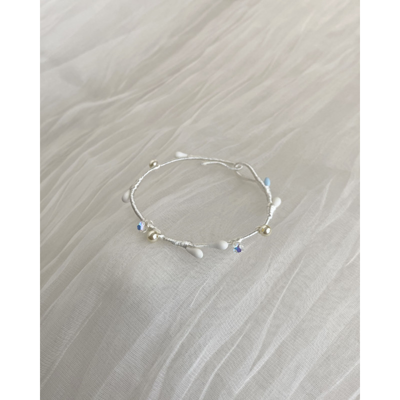 Pulsera Novia Sencilla Perlas