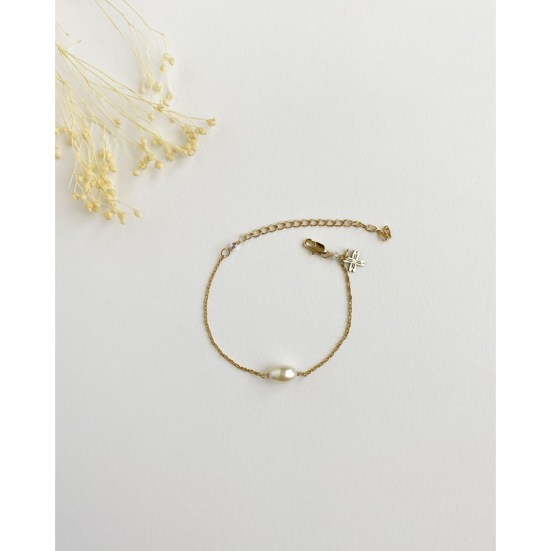 Pulsera Novia Perla Central