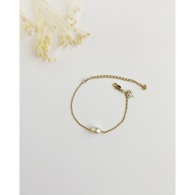Pulsera Novia Perla Central