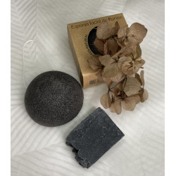 Pack esponja facial negra + Jabón de carbón activo