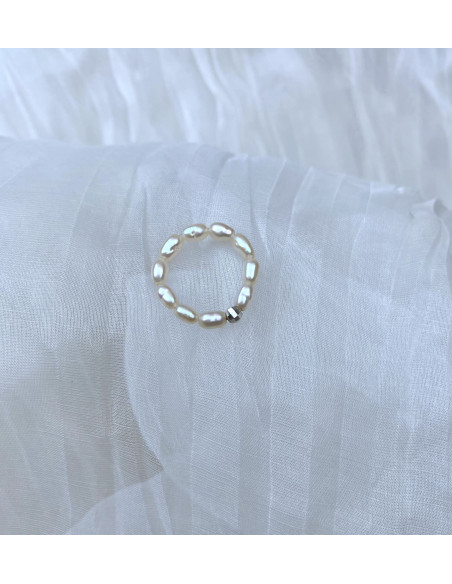 Anillo Pétalos Perlas