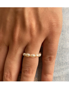 Anillo Pétalos Perlas 2