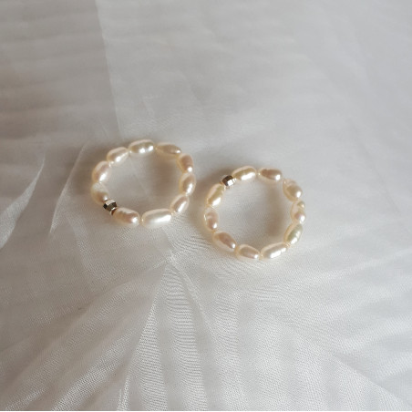 Anillo Pétalos Perlas