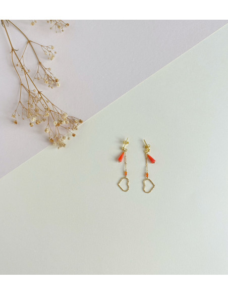Pendientes Love Coral