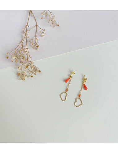 Pendientes Love Coral