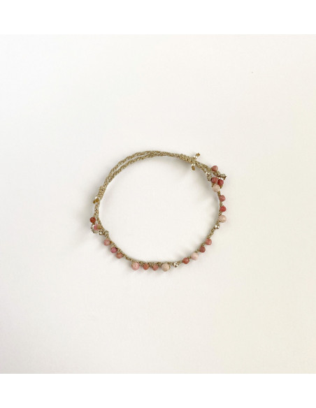 Pulsera Macramé Rodonita