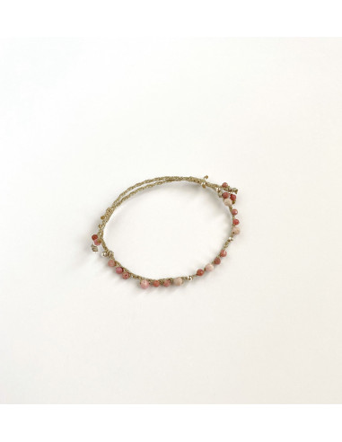 Pulsera Macramé Rodonita