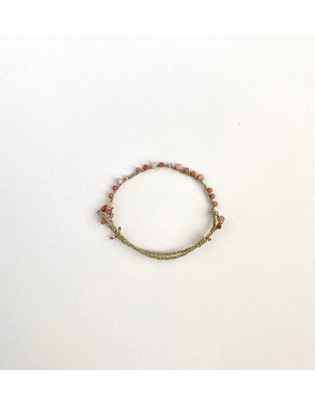 Pulsera Macramé Rodonita