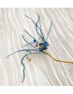 Tocado Dalia Azul Plumas 2